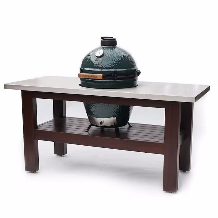 Big Green Egg | Stainless Steel Topped Premium Royal Mahogany Table
