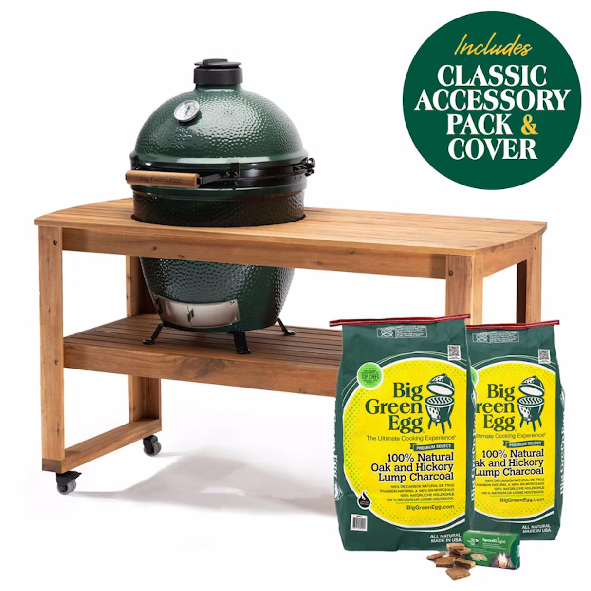 Big Green Egg | Large EGG Eucalyptus Table Bundle