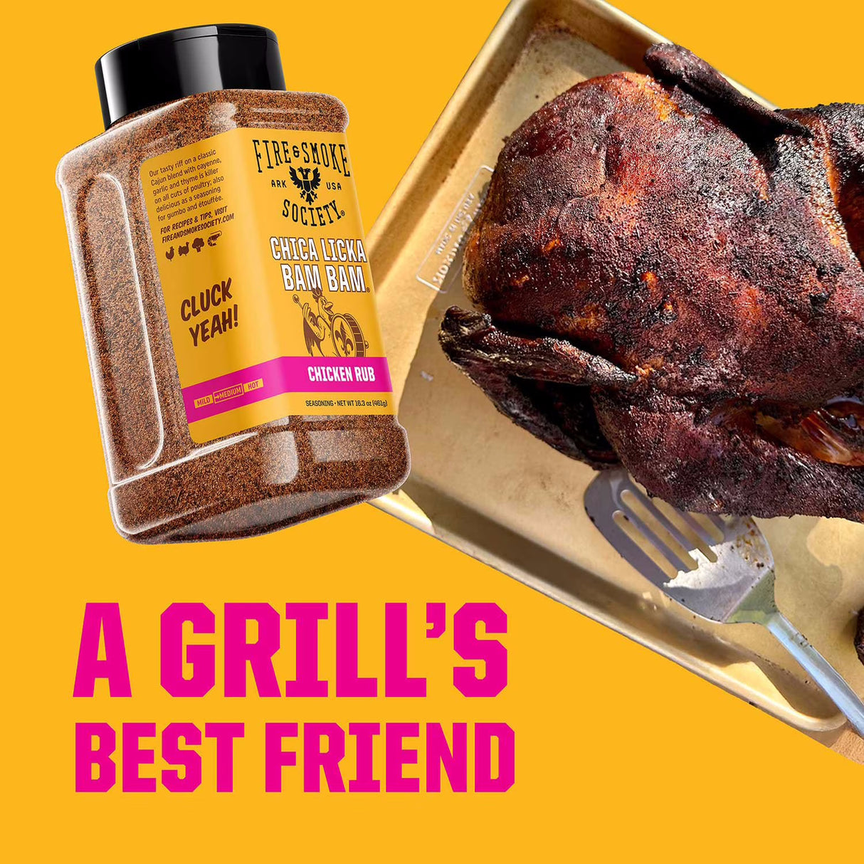 Fire & Smoke Society | Chica Licka Bam Bam BBQ Seasoning | Chicken Rub 16.3 oz.