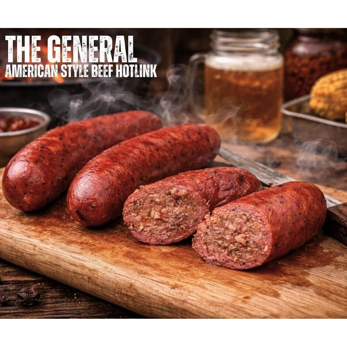 John Davidsons | The General ~ Beef Hotlink Sausage | 500g Pack