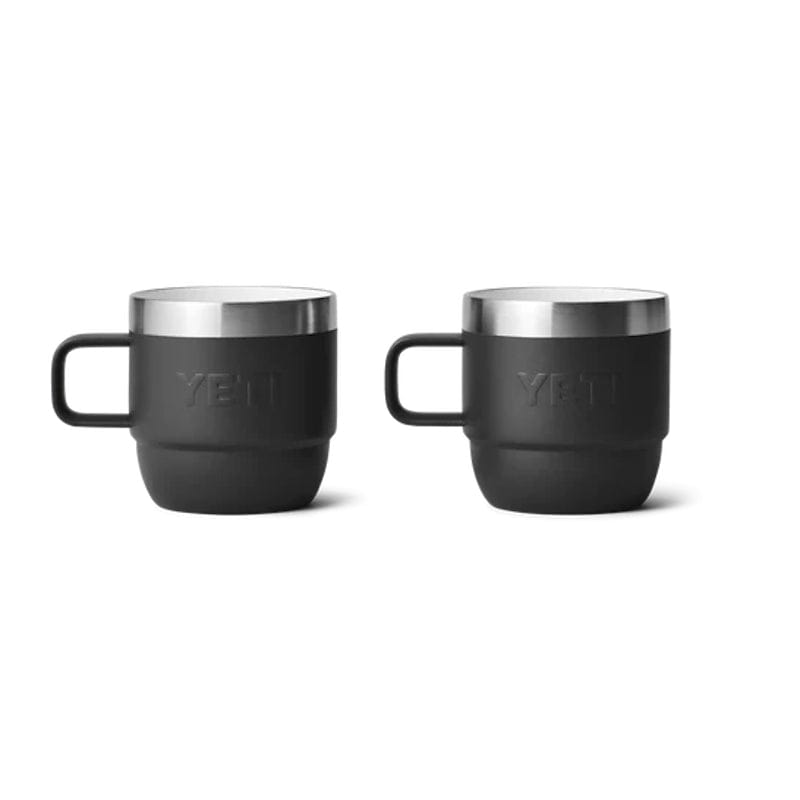 back of YETI Rambler 6 oz Stackable Mugs black