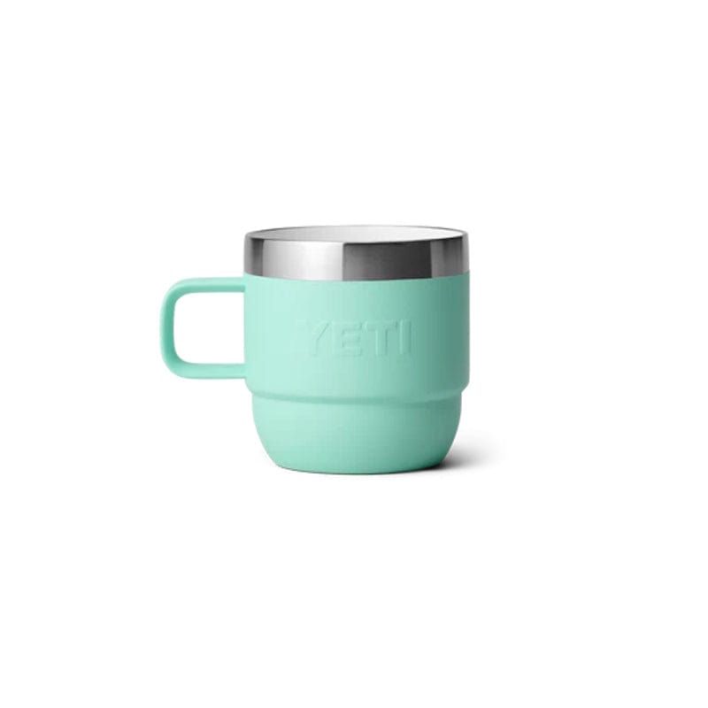 back of seafoam  YETI Rambler 6 oz Stackable Mugs