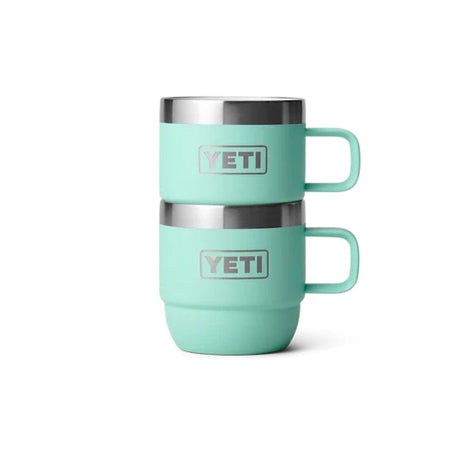 seafoam  YETI Rambler 6 oz Stackable Mugs stucked together