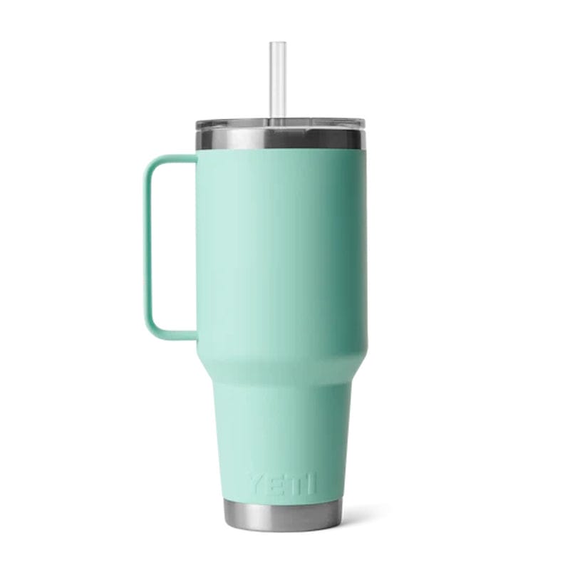 seafoam YETI Rambler 42 oz Straw Mug with a lid