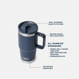 YETI | Rambler® 20 oz (591 ml) Travel Straw Mug | With Colour-Matched Straw Lid | Navy