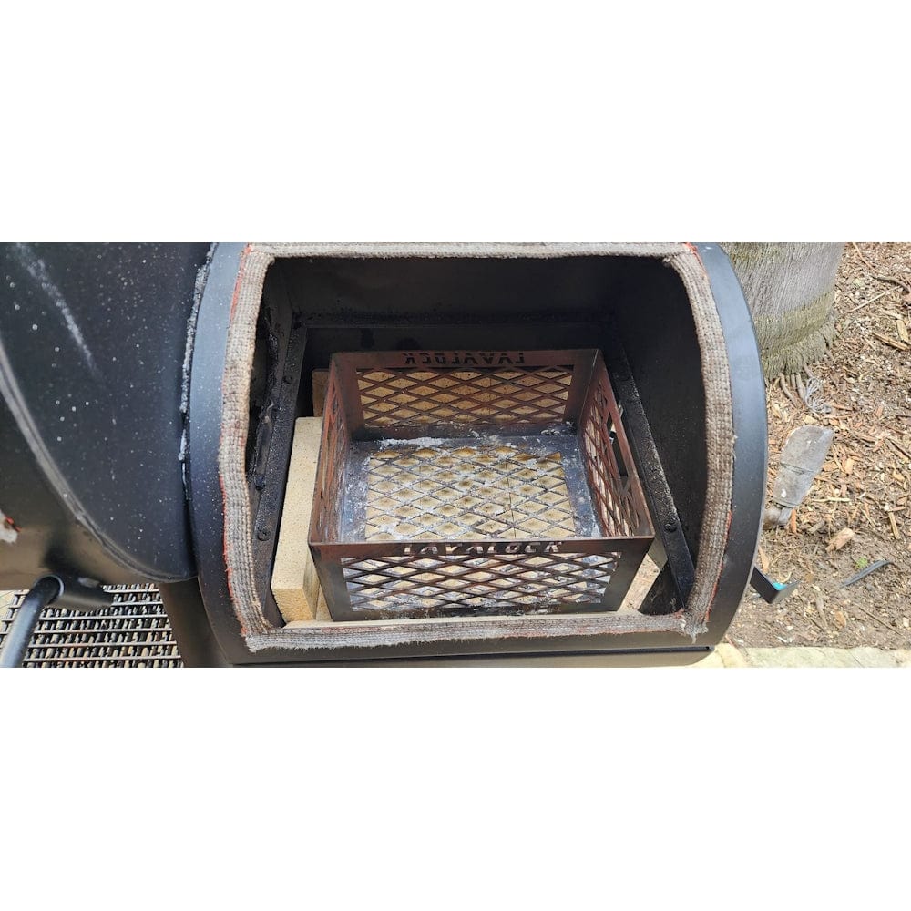 LavaLock Fire Box Charcoal Wood Basket in a grill