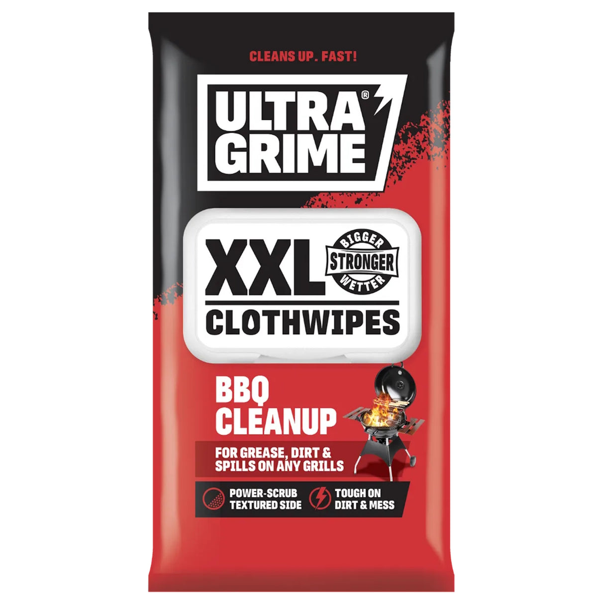 UltraGrime | BBQ Cleanup XXL Clothwipes | 30pk XXL Clothwipes