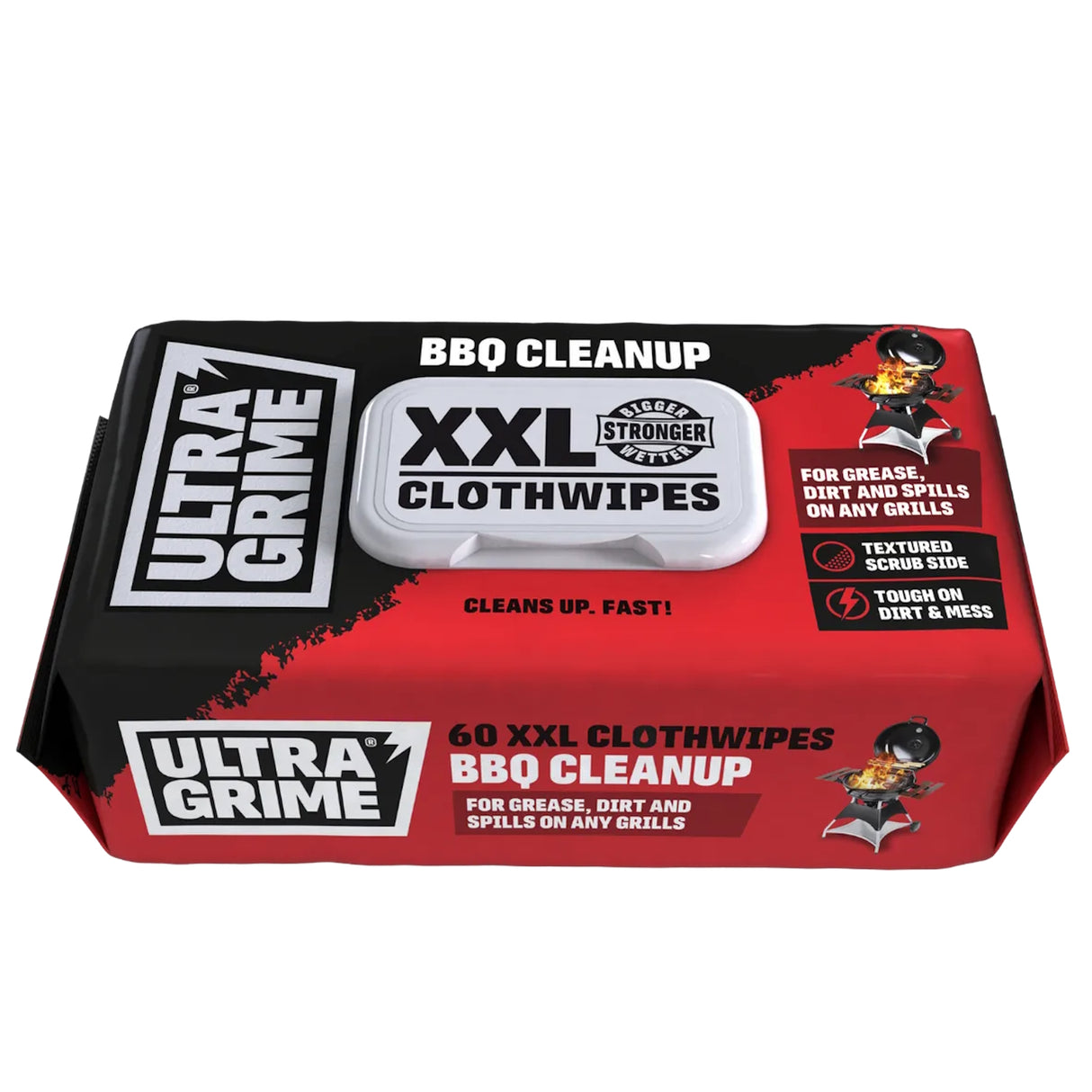 UltraGrime | BBQ Cleanup XXL Clothwipes | 60pk XXL Clothwipes