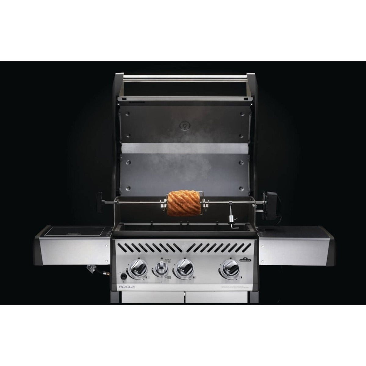 Rotisserie Kit for Rogue Grills in use roasting pineapple
