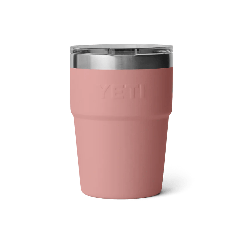 YETI Rambler 16oz Stackable Cup sandstone pink back