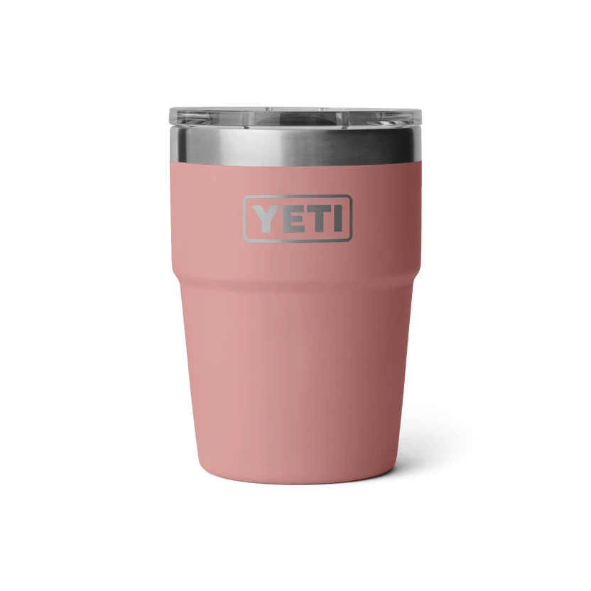 YETI Rambler 16oz Stackable  Cup sandstone pink front view