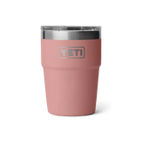 YETI Rambler 16oz Stackable  Cup sandstone pink front view