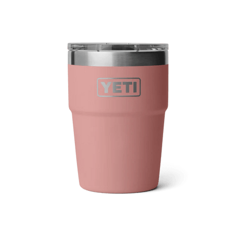YETI Rambler 16oz Stackable  Cup sandstone pink front view
