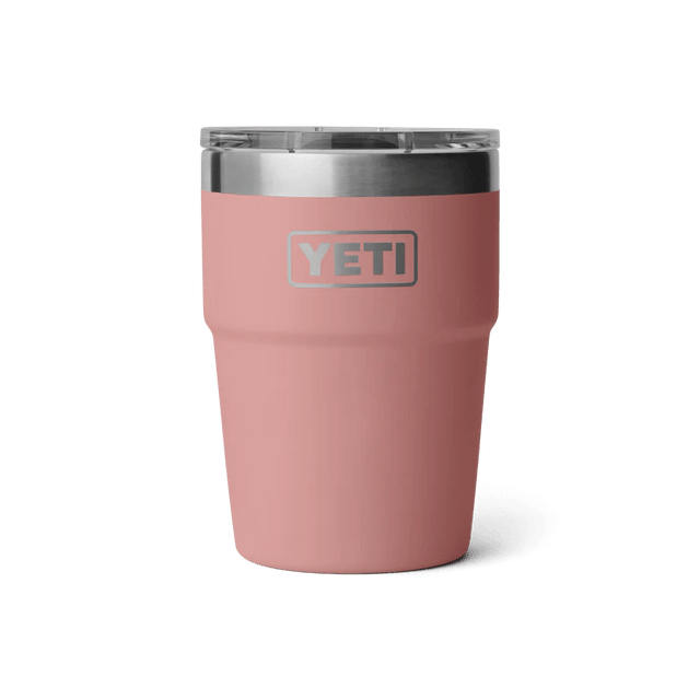 YETI Rambler 16oz Stackable  Cup sandstone pink front view