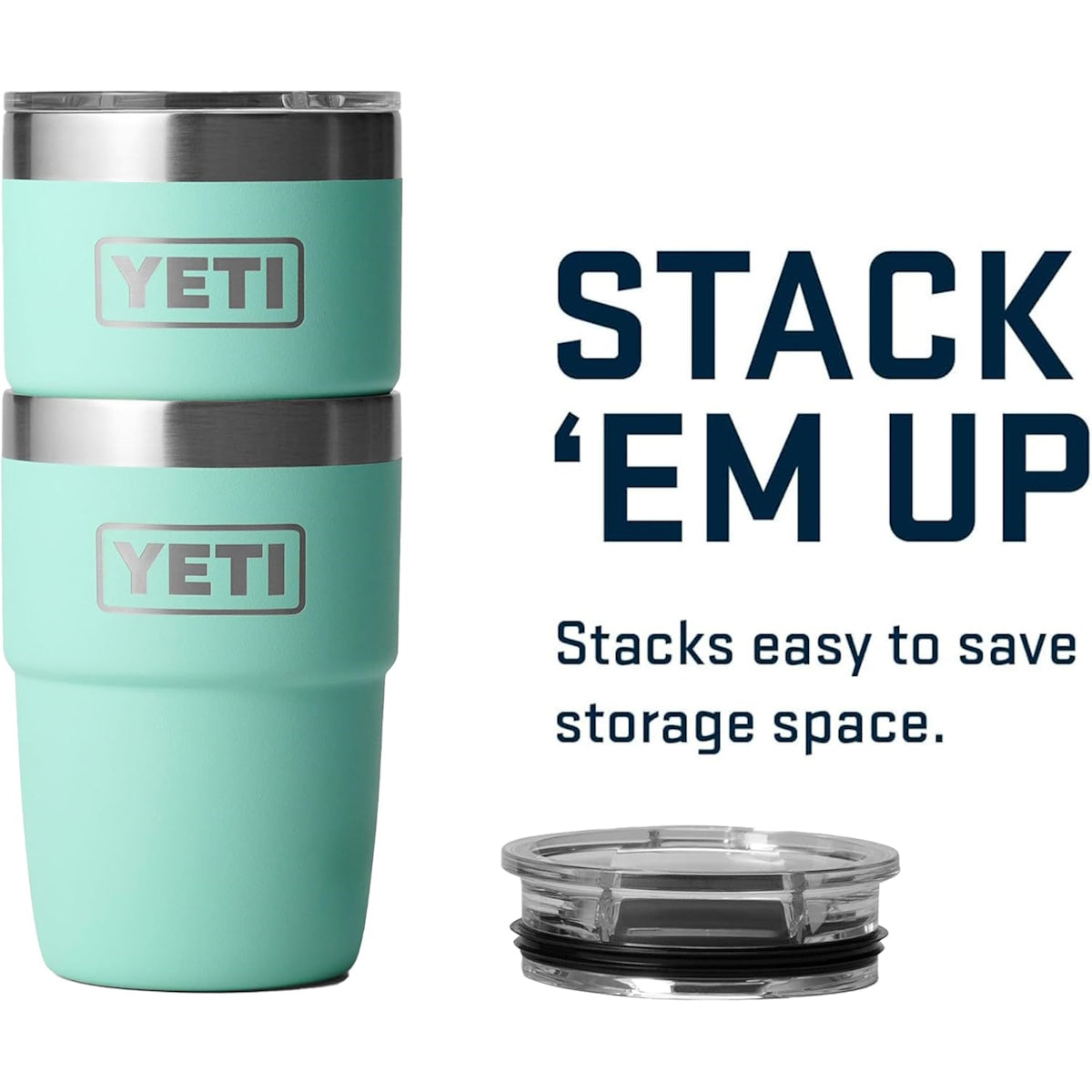 YETI | Rambler® 8 oz (236 ml) Stackable Cup With DuraSip™ Ceramic Lining | Seafoam
