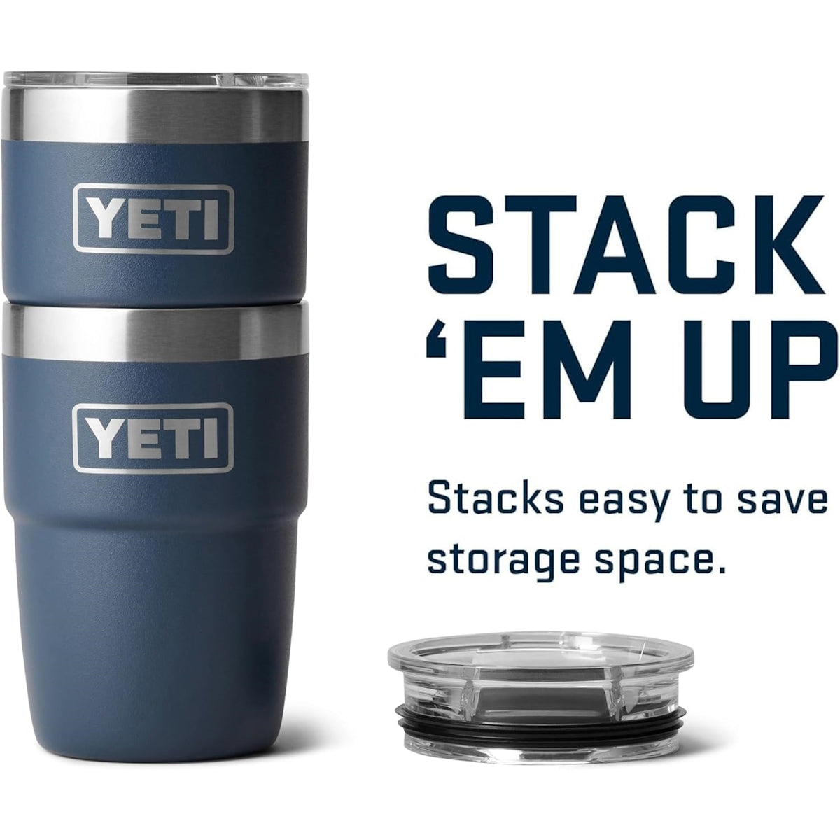 YETI | Rambler® 8 oz (236 ml) Stackable Cup With DuraSip™ Ceramic Lining | Navy