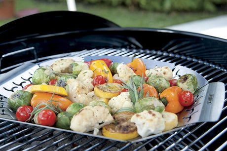 grilled vegetables on Weber Premium Large Grilling Basket