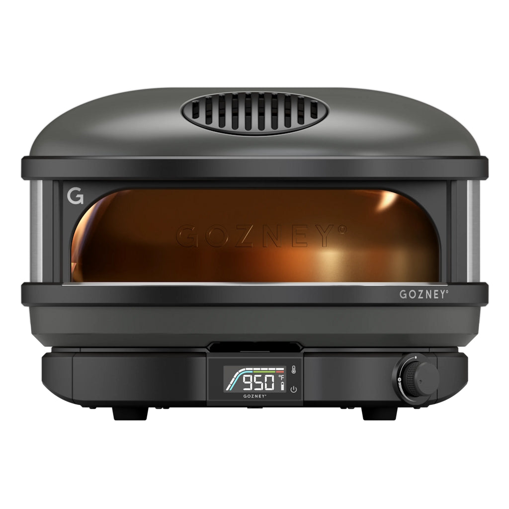 Compact Pizza Oven Off Black close up front view