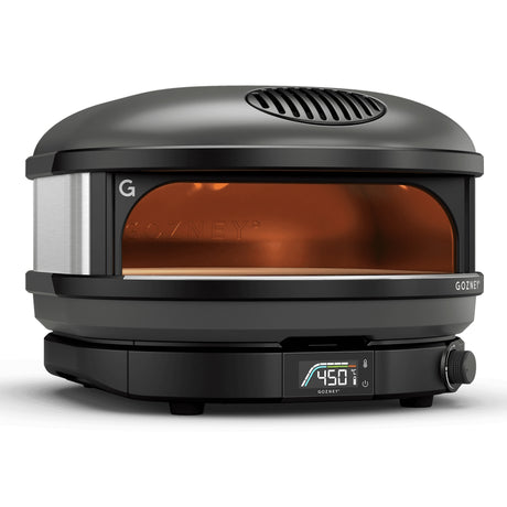 Compact Pizza Oven Off Black front left view
