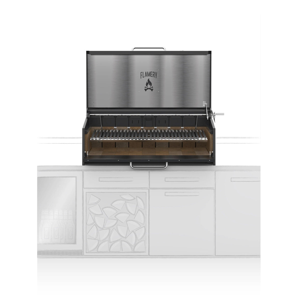 FLAMERY Large Asado Grill Built-in