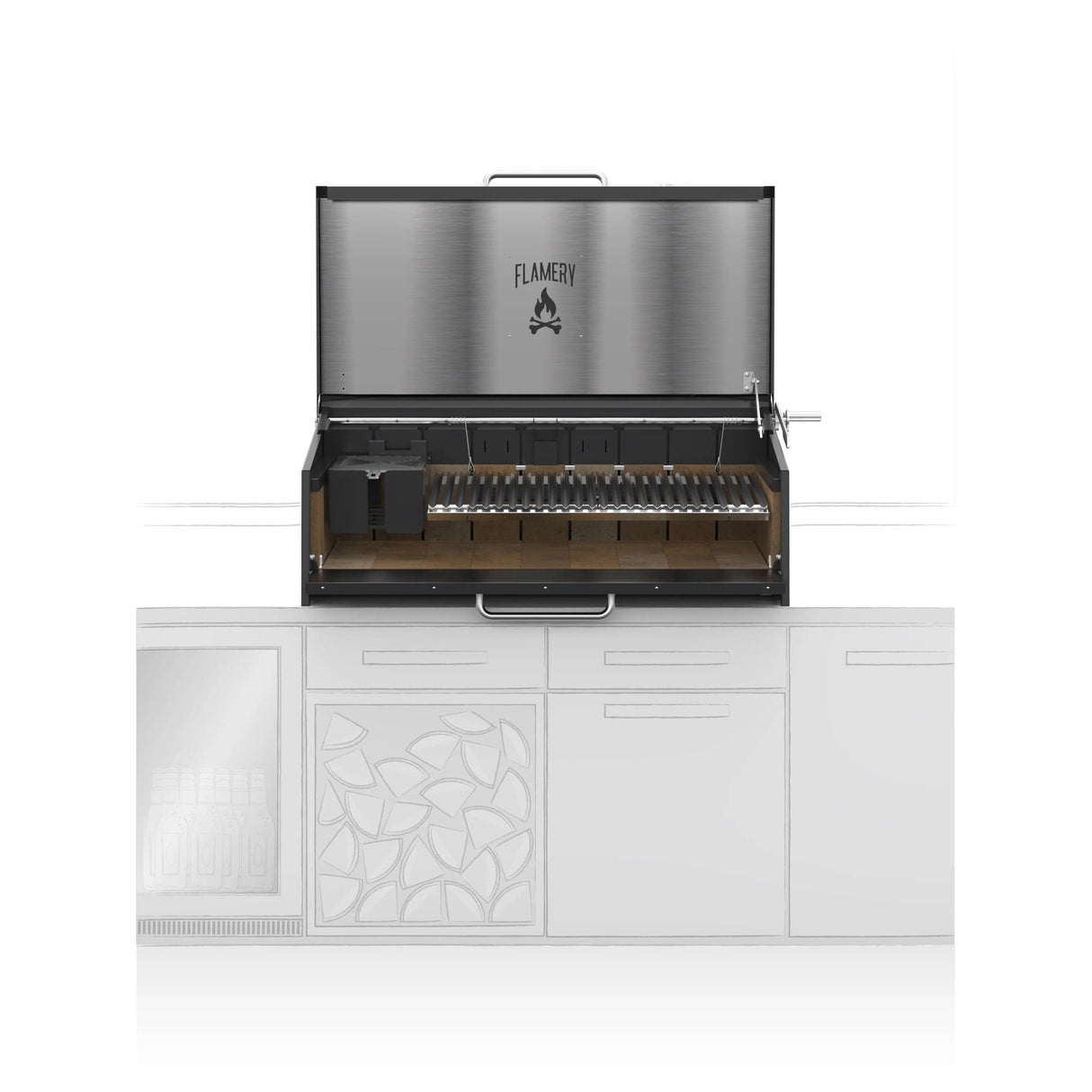 FLAMERY Large Asado Grill Built-in front