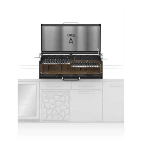 FLAMERY Large Asado Grill Built-in front