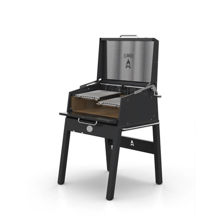 FLAMERY Small Asado Grill on Stand side view