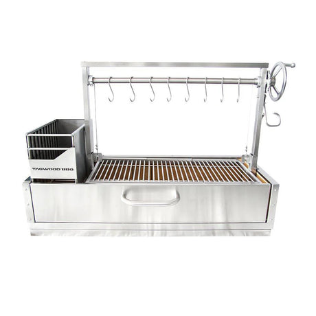 Argentine gaucho grill BBQ05SS unit front view on white