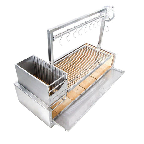 Argentine gaucho grill BBQ05SS unit top left side view