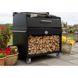 log storage on a Large Asado Grill on Trolley