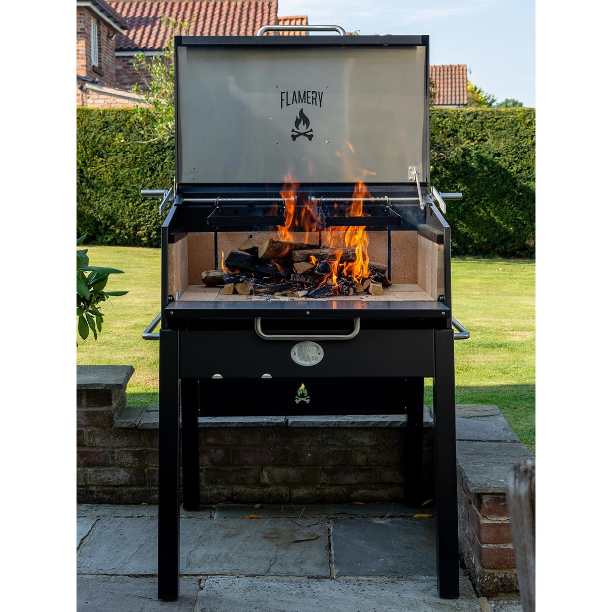 FLAMERY Small Asado Grill on Stand flame