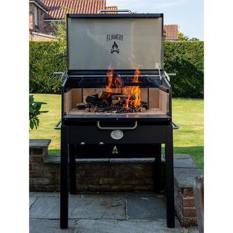 FLAMERY Small Asado Grill on Stand flame