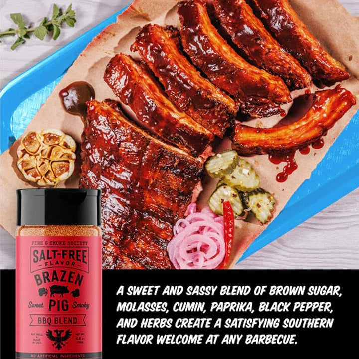 Fire & Smoke Society BBQ seasoning brazen pig salt free