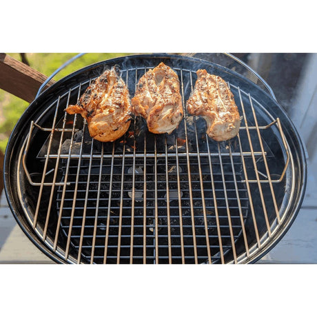 grilling meat on a grill with SnS Grills Charcoal Basket Grill Insert