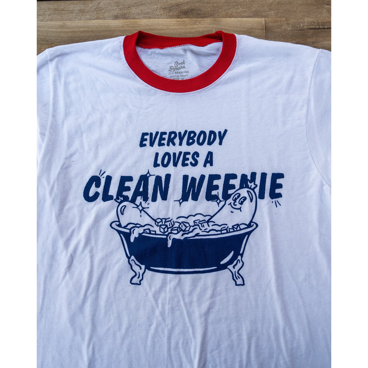 Chuds BBQ | Clean Weenie Ringer Tee