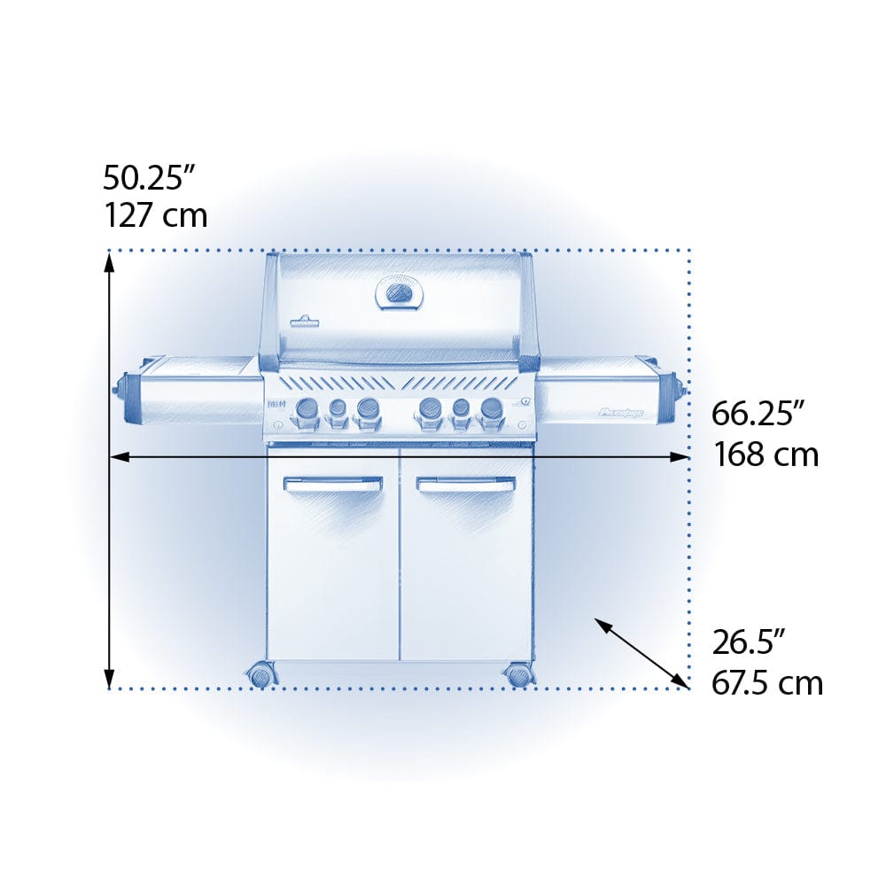 dimensions of Napoleon Prestige 500 RSIB