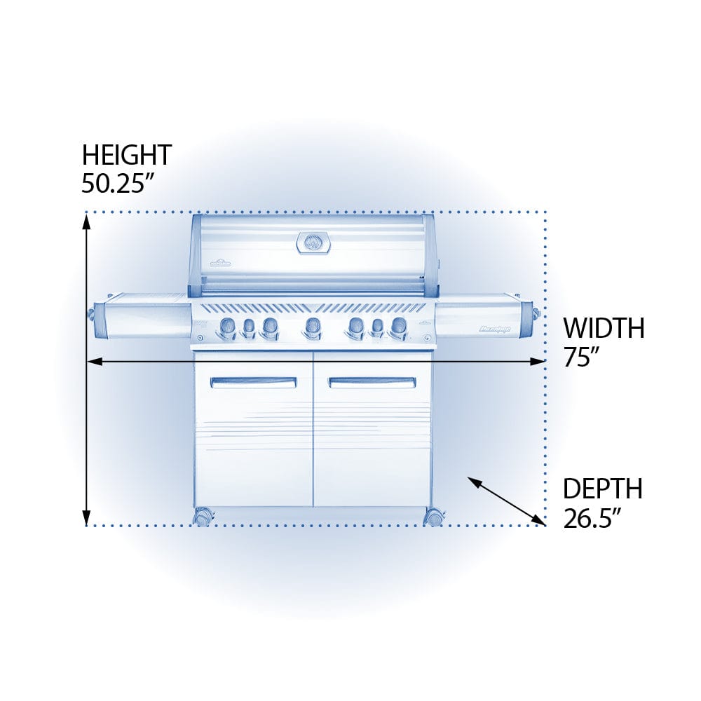 dimensions of Napoleon Prestige 665 RSIB