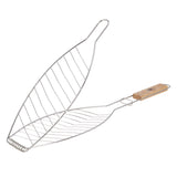 Stainless Steel Fish Grilling Holder Basket side view open