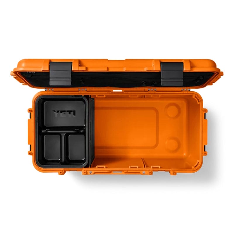 top view of an opened YETI LoadOut® GoBox with attached compartment