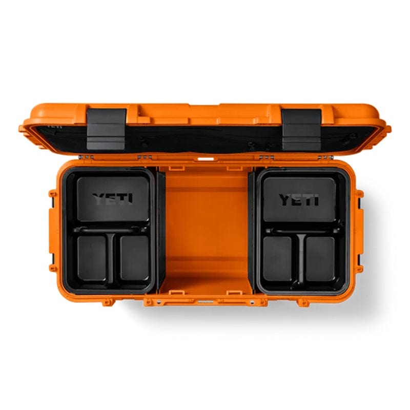 top view of an opened YETI LoadOut GoBox with attached 2 compartments