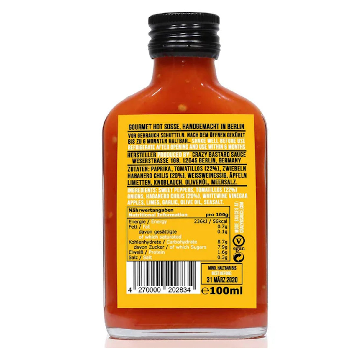 Crazy Bastard Sauce | Habanero & Tomatillo Chilli Sauce