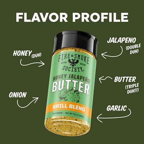 Fire & Smoke Society | Honey Jalapeno Butter | Taco Seasoning | Grill Blend