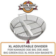 Charcoal Basket XL Adjustable Divider on white