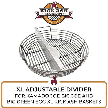 Charcoal Basket XL Adjustable Divider on white