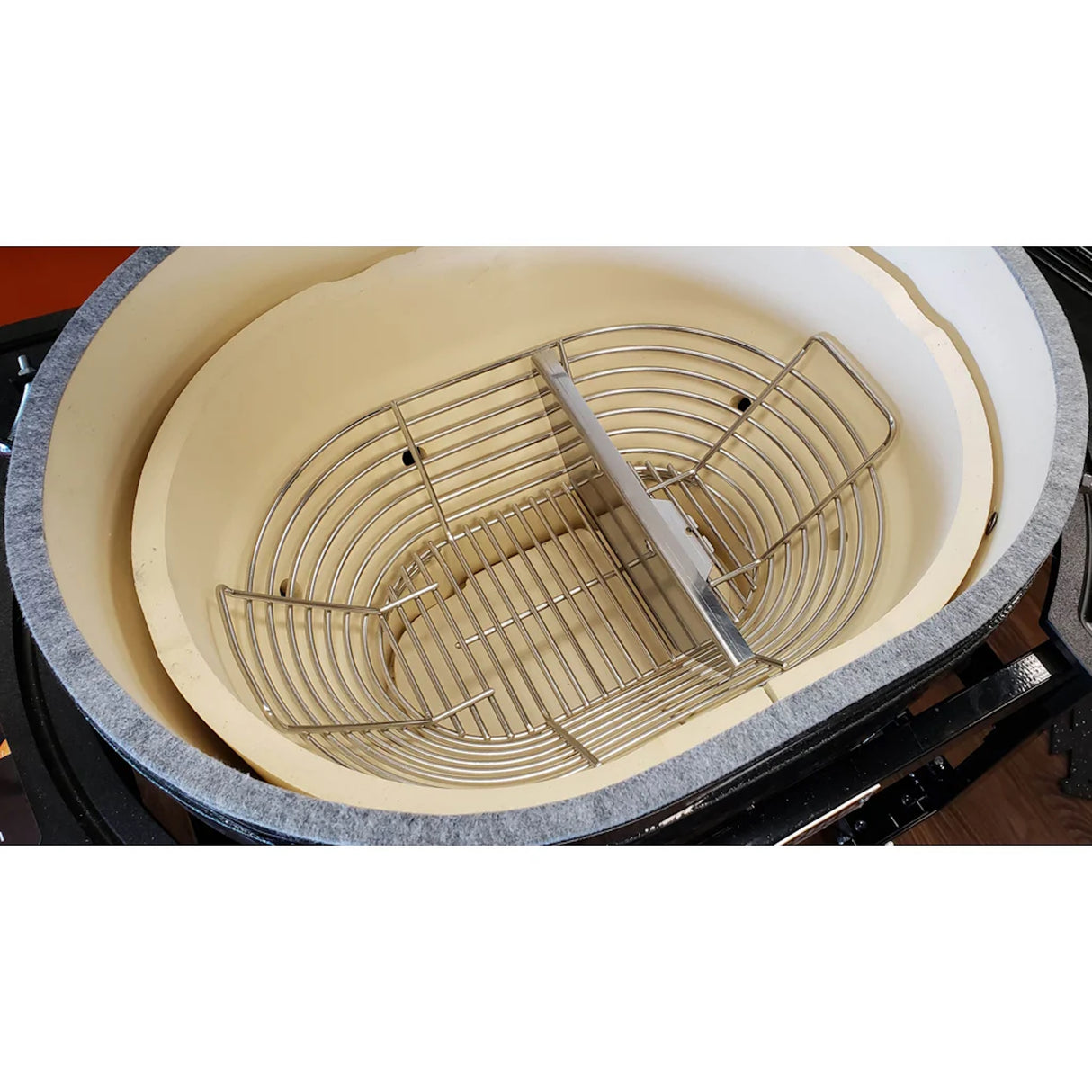 Charcoal Basket Large Adjustable Divider in stove
