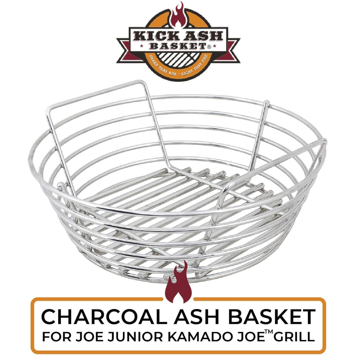 Junior Kick Ash Charcoal Basket on white front view