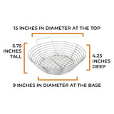 Classic Kick Ash Charcoal Basket product dimensions