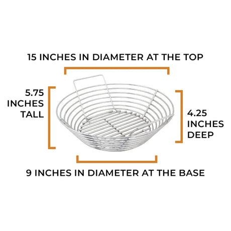 Classic Kick Ash Charcoal Basket product dimensions