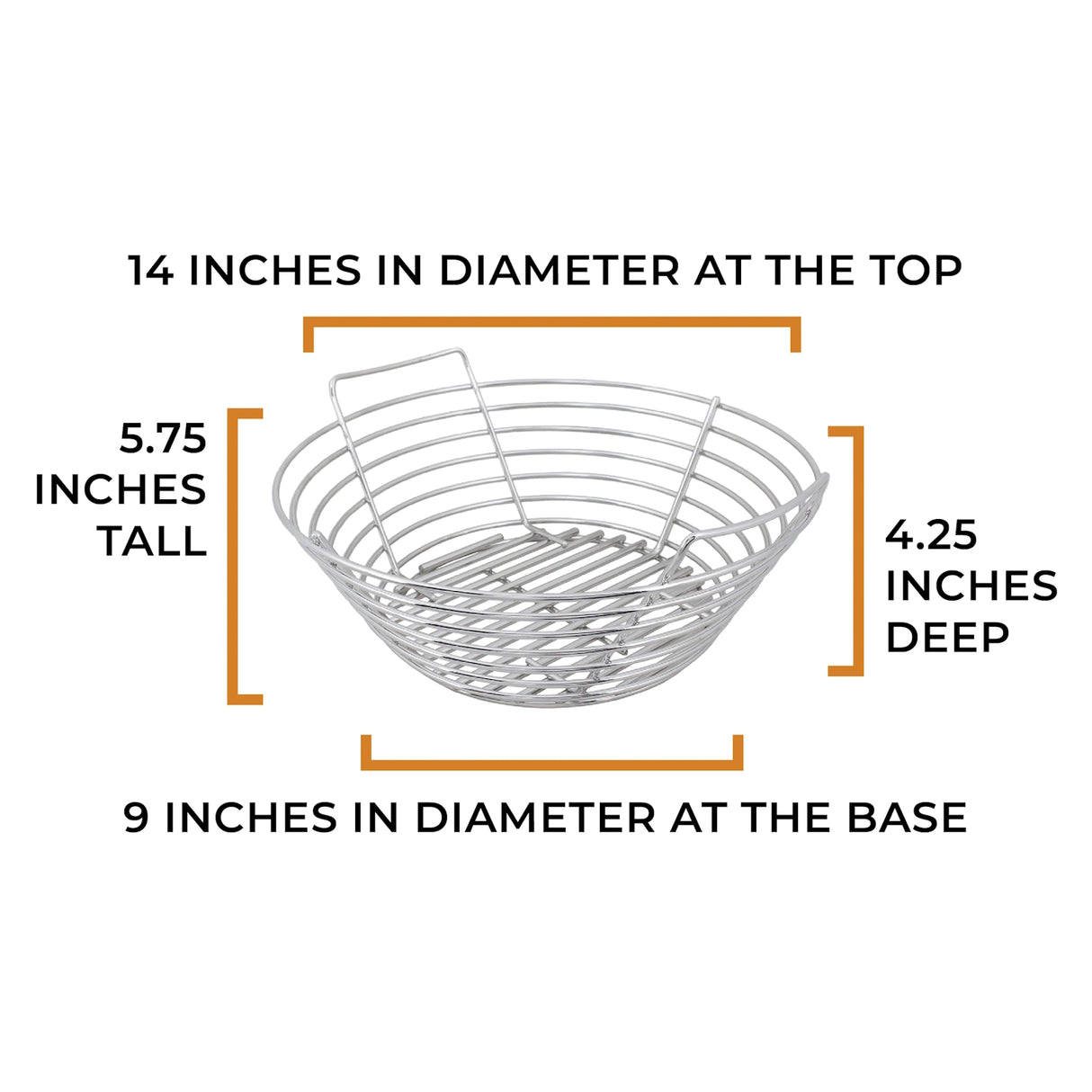 Kick Ash Basket Large Charcoal Basket product measurements