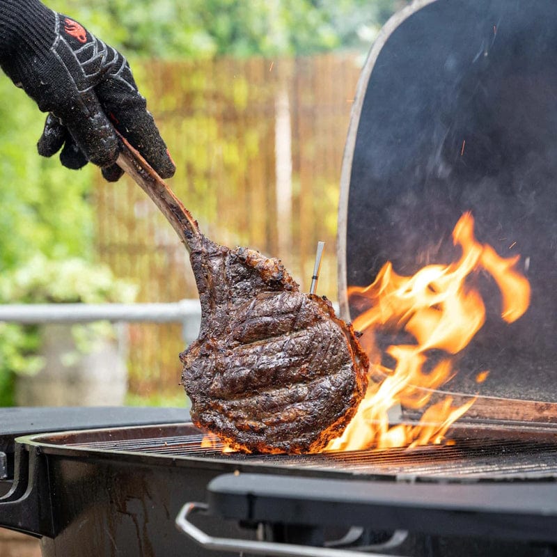 using Wireless Smart Meat Thermometer on a direct heat